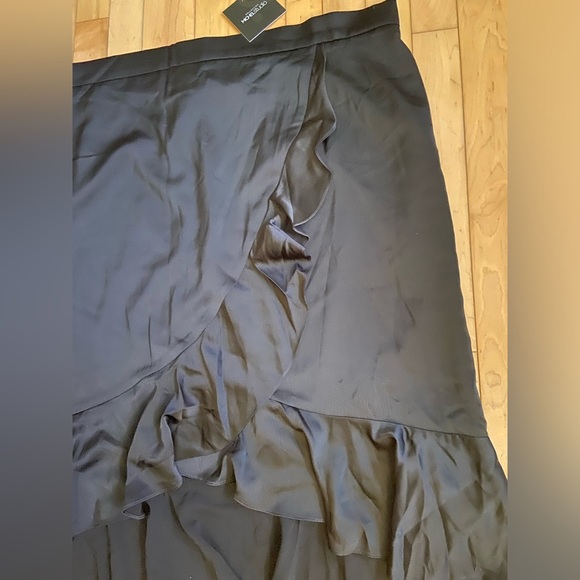 MichelStudio plus size,silky dress, ruffle trim, cross over detail on the front. - Picture 2 of 5